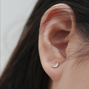 Maison Miru Pave Moon Studs